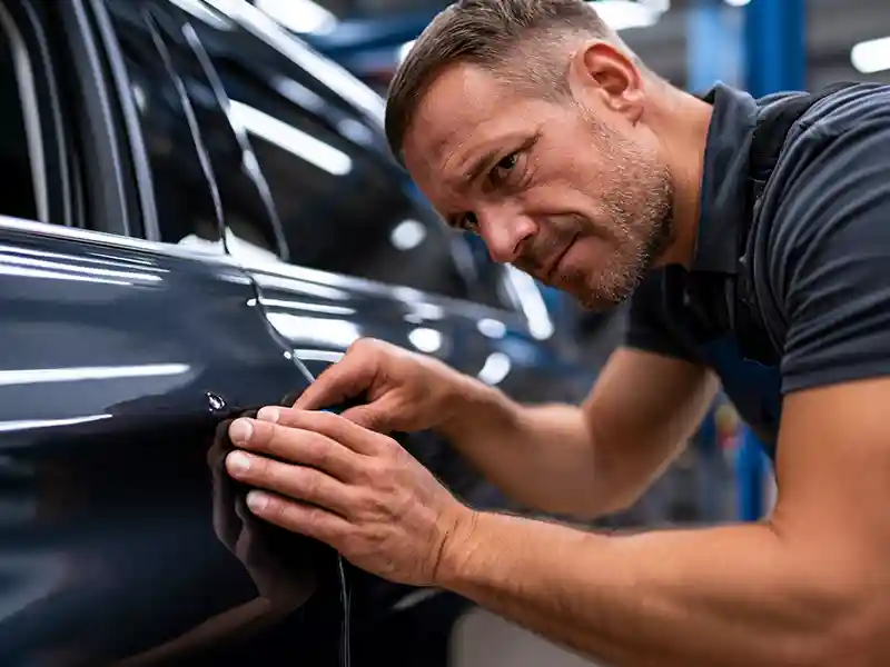 Paintless dent repair example